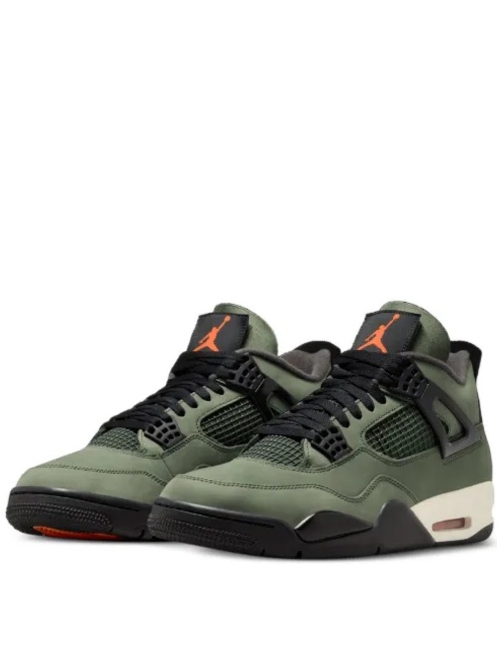 AIR JORDAN 4 RETRO x UNDEFEATED Green/Orange Nubuck Leather Sneakers NWT NIB